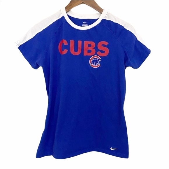 Chicago Cubs Nike Blue & Red Baseball T-shirt - Picture 1 of 7